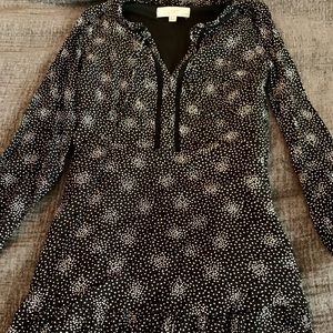 Loft printed above the knee black dress